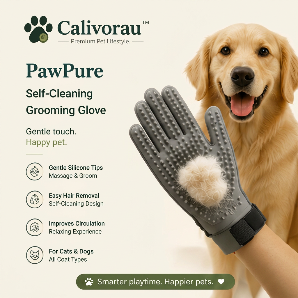 Calivorau™ PawPure Self-Cleaning Pet Grooming Glove